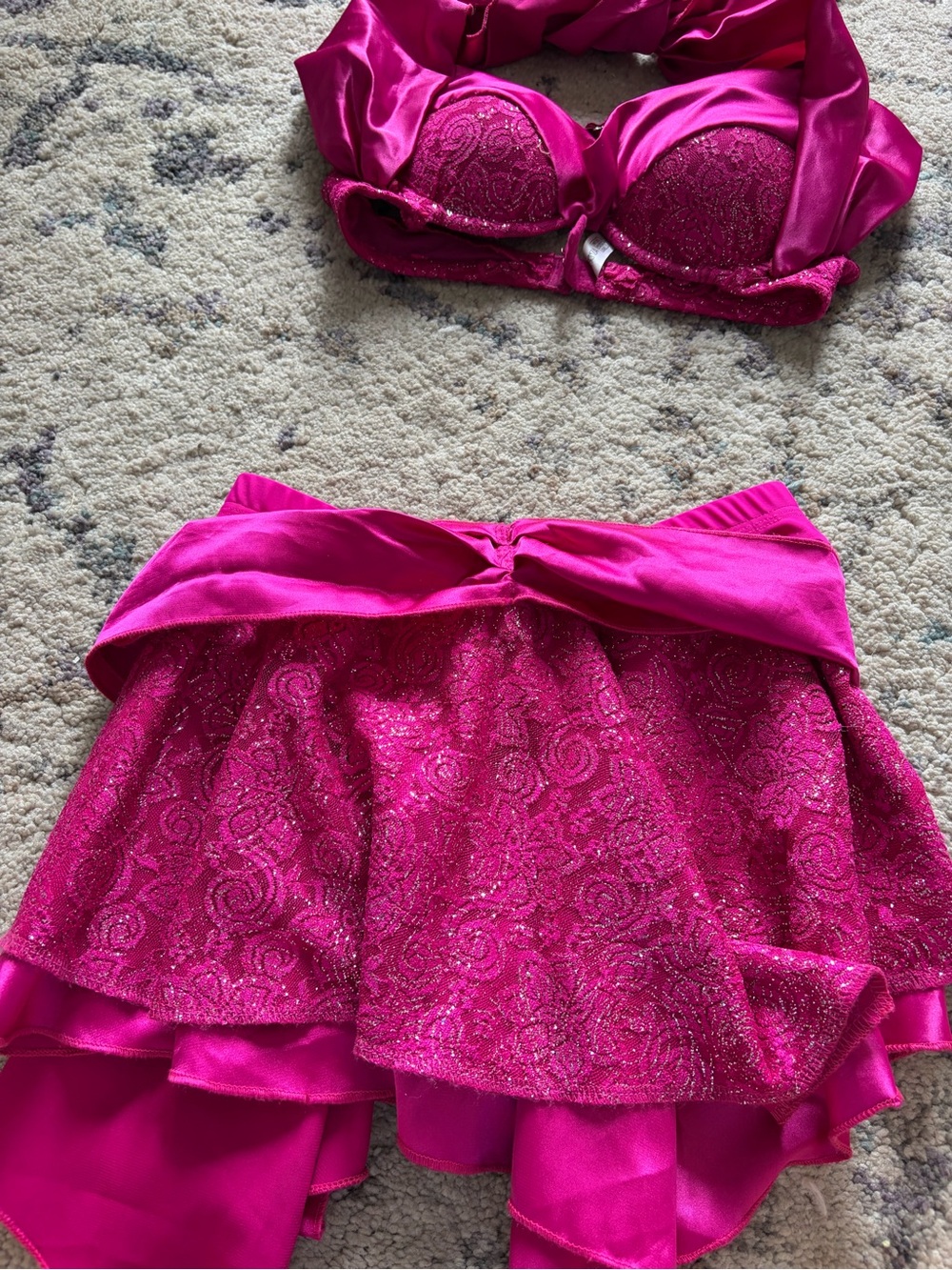Custom Dark Pink Two Piece Dance Costume - Picture 4 of 6